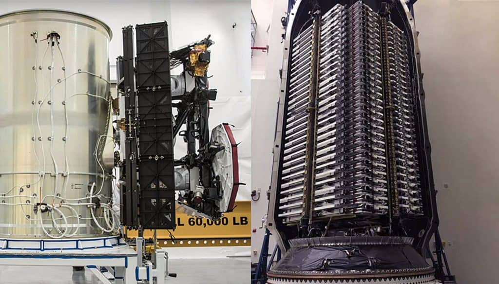 Elon Musk Shows Off 60 Starlink Satellites Stacked Inside A 2574