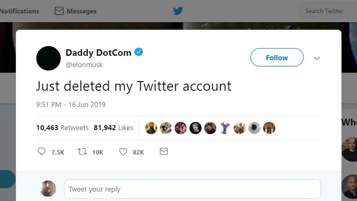 Elon Musk Deleted His Twitter Account Yesterday!