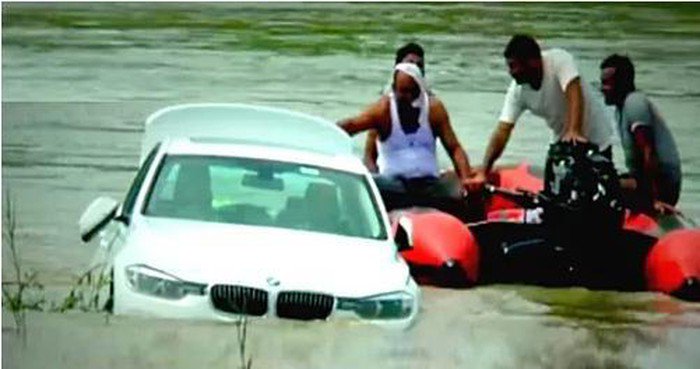 Indian Youth Unhappy With The Brand Of The Car, Throws It In River