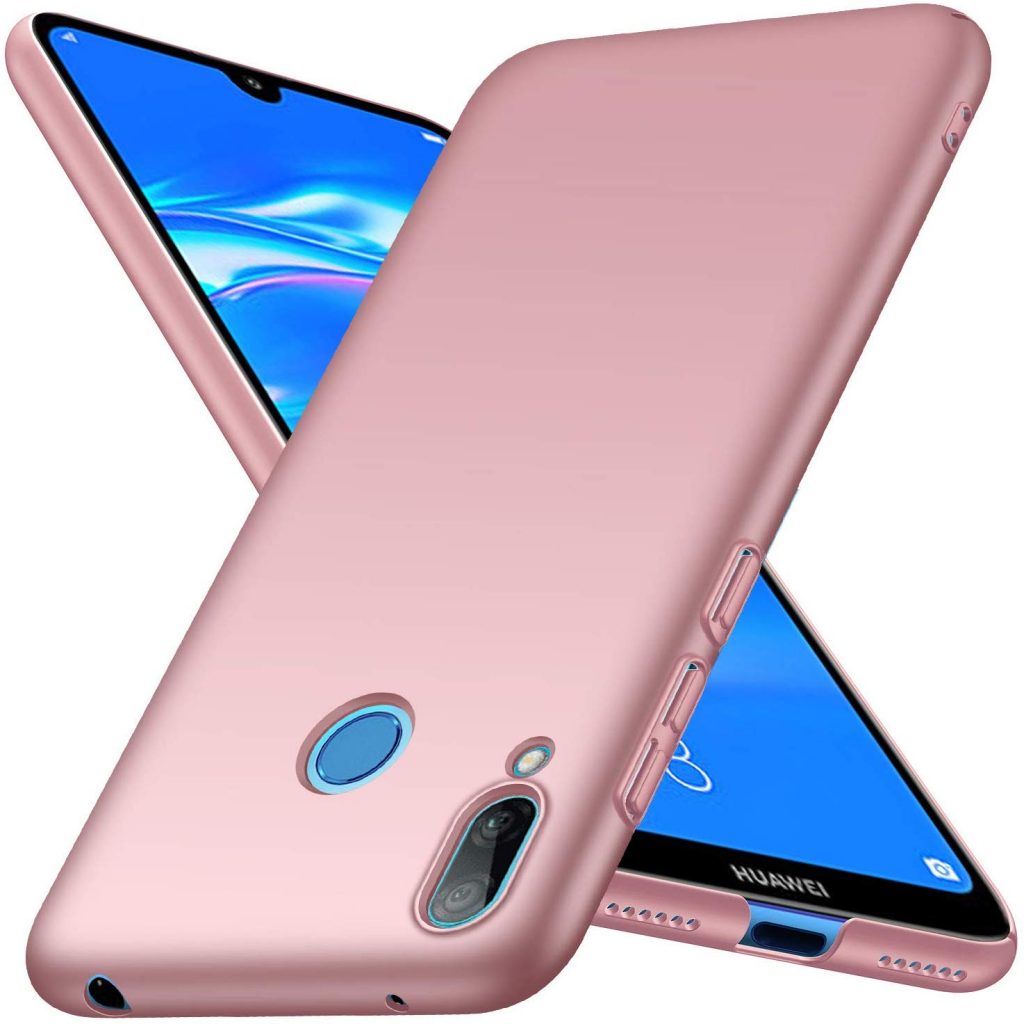 König Custodia Protettiva A Portafoglio Per Huawei Y7 (2019) – Pelle PU Con 3 Slot Per Carte, Funzione Supporto E Cover In TPU, Nero