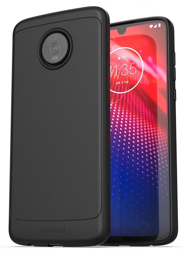 Ultra-Thin Scratch-Proof Protection Moto Z4 Play Case,Moto Z4 Case,Dual Layer Shockproof&Built-in Kickstand Anti Slip Full-Body Protective for Motorola Moto Z4 Play Phone-Black
