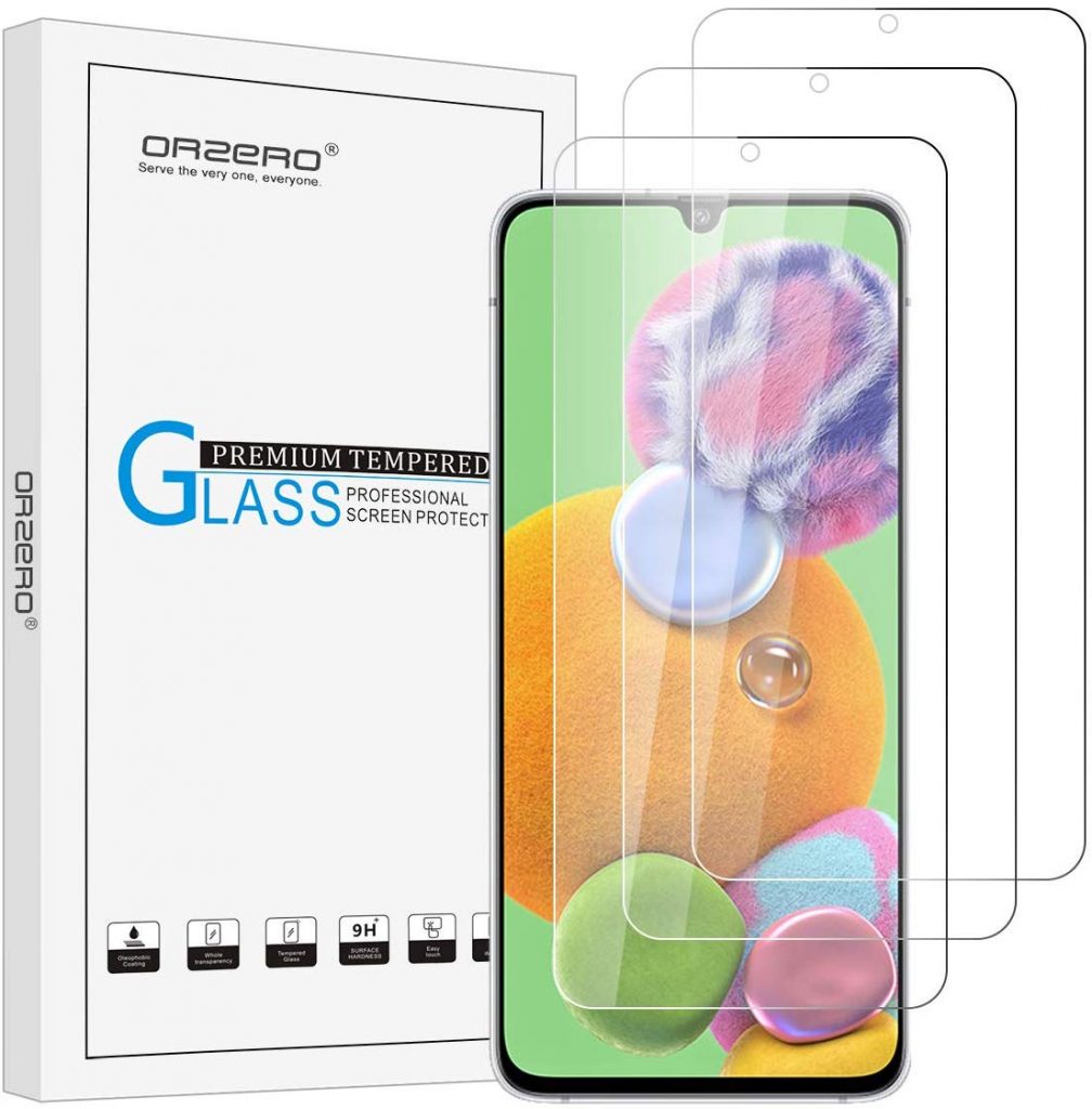 JIANGNIUS Screen Protector 25 PCS for Galaxy A90 Anti-Glare Full Screen Tempered Glass Film Color : Black Black