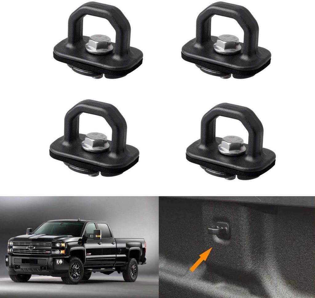 4pcs Tie Down Anchors Truck Bed Side Wall Anchor for 07-18 Chevy Silverdo GMC Sierra 15-18 Chevy Colorado GMC Canyon Pickup DZ97903 Jackma55 