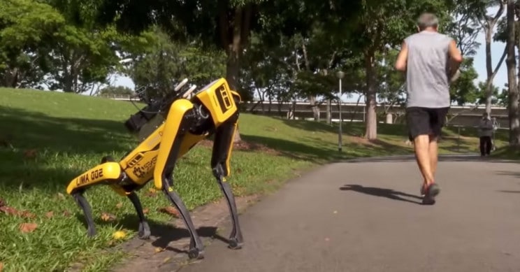 Spot By Boston Dynamics Is Implementing Social Distancing In Singapore