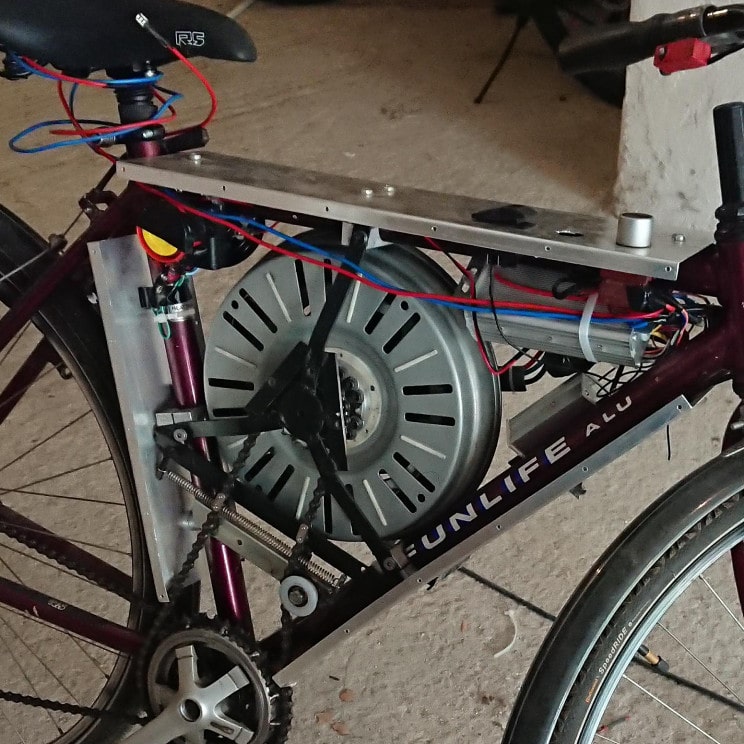 This E-Bike Was Built Using An Old Bicycle And Washing Machine