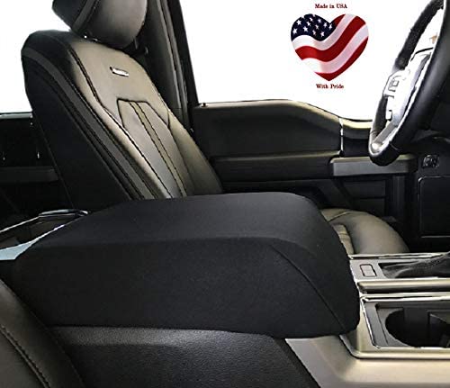 Without Latch Opening Hole MOEBULB Center Console Lid Armrest Soft Pad Protector Cushion Cover Compatible 2010-2018 Ford F150 F250 Truck SUV 