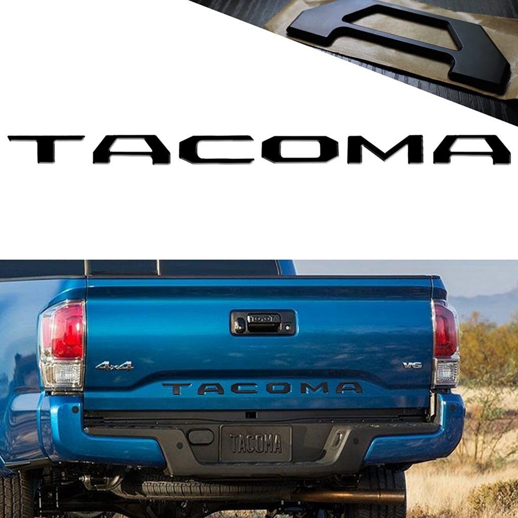 MATTE BLACK TailgateFX Emblem Raised Lettering TOYOTA TACOMA 2016-2020 TAILGATE INSERT 