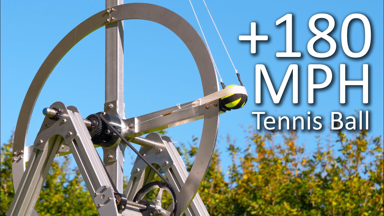 This Flywheel Trebuchet Can Toss Tennis Balls At 180 MPH
