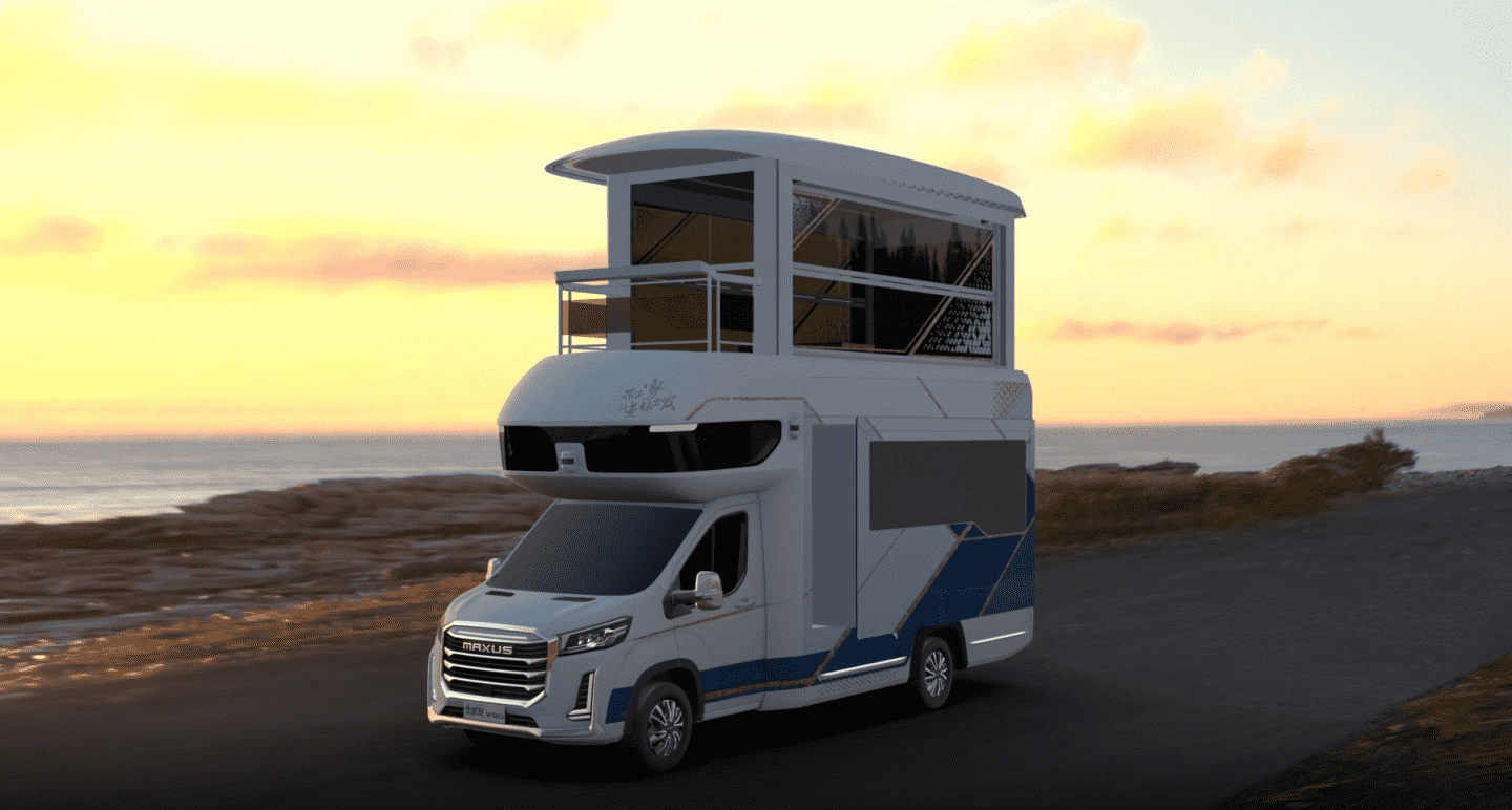 This Double Story RV By SAIC Maxus Even Features An Elevator