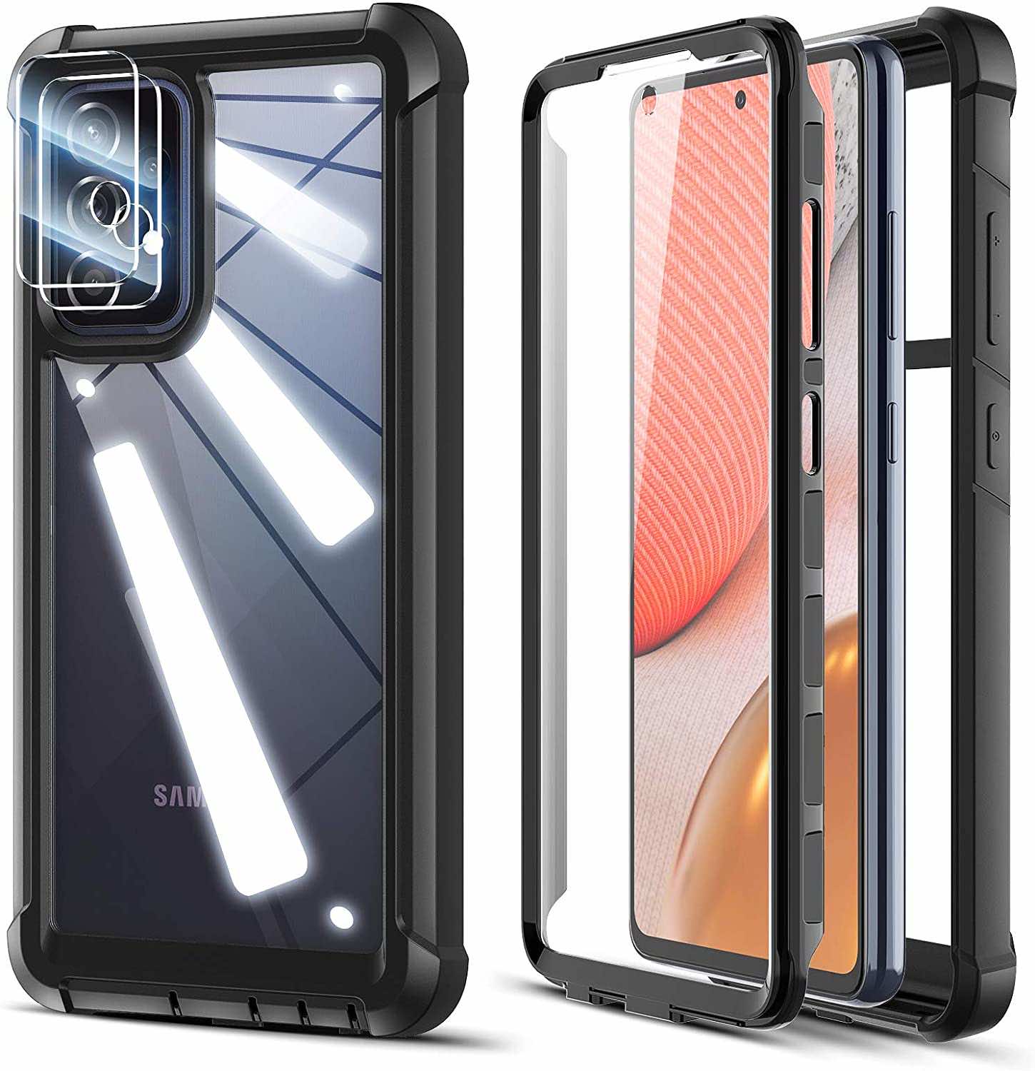 Samsung Galaxy A72 Case HOOMIL Samsung A72 Case Soft Slim Fit Transparent Protective TPU Silicone Bumper Cover for Samsung Galaxy A72 Phone Case