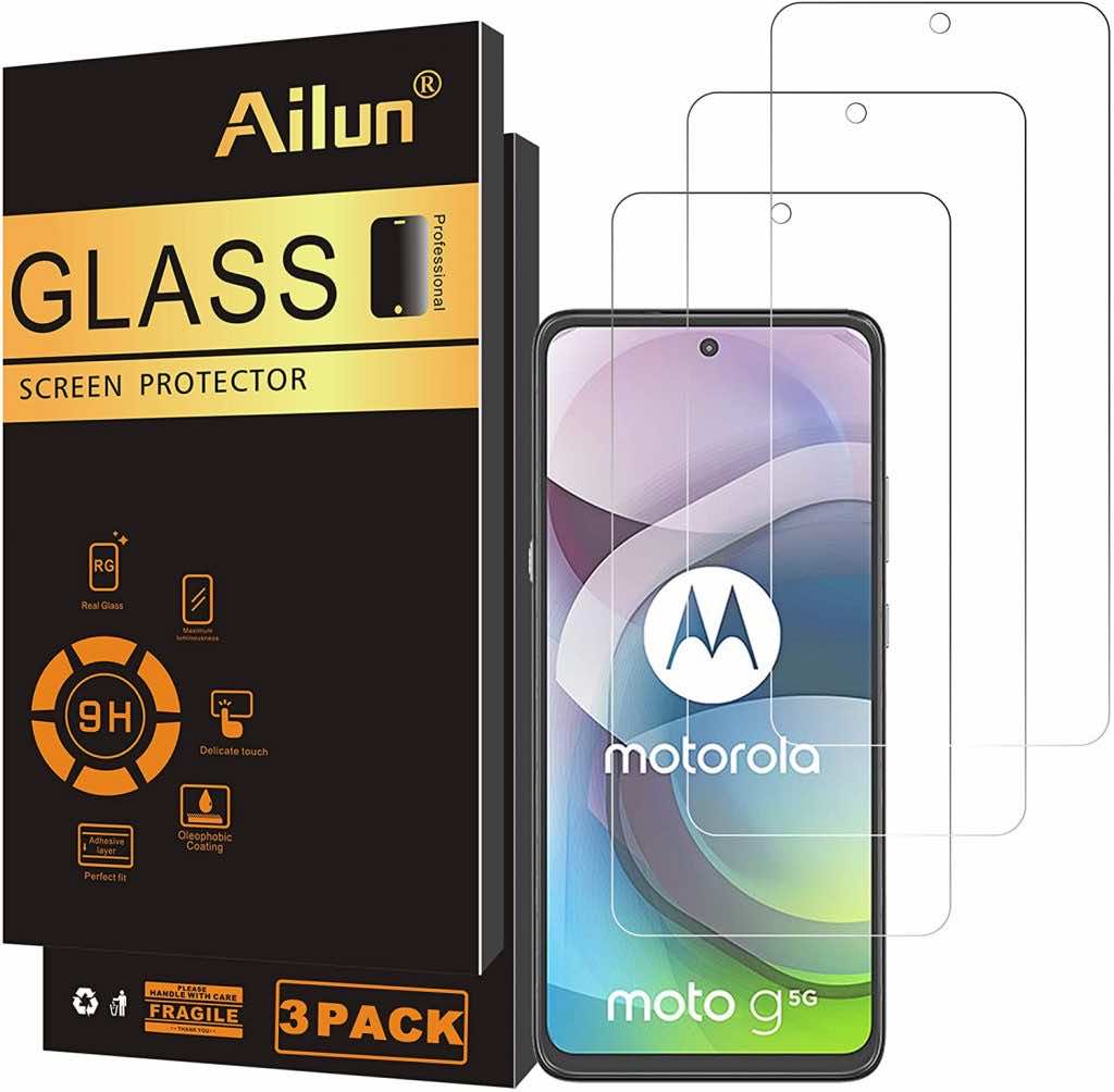 HD Clear Scratch Tempered Glass Protective Film Case Friendly LK 3 Pack Screen Protector compatible with Motorola Moto G 5G Plus/Moto G Power 2021 Bubble Free