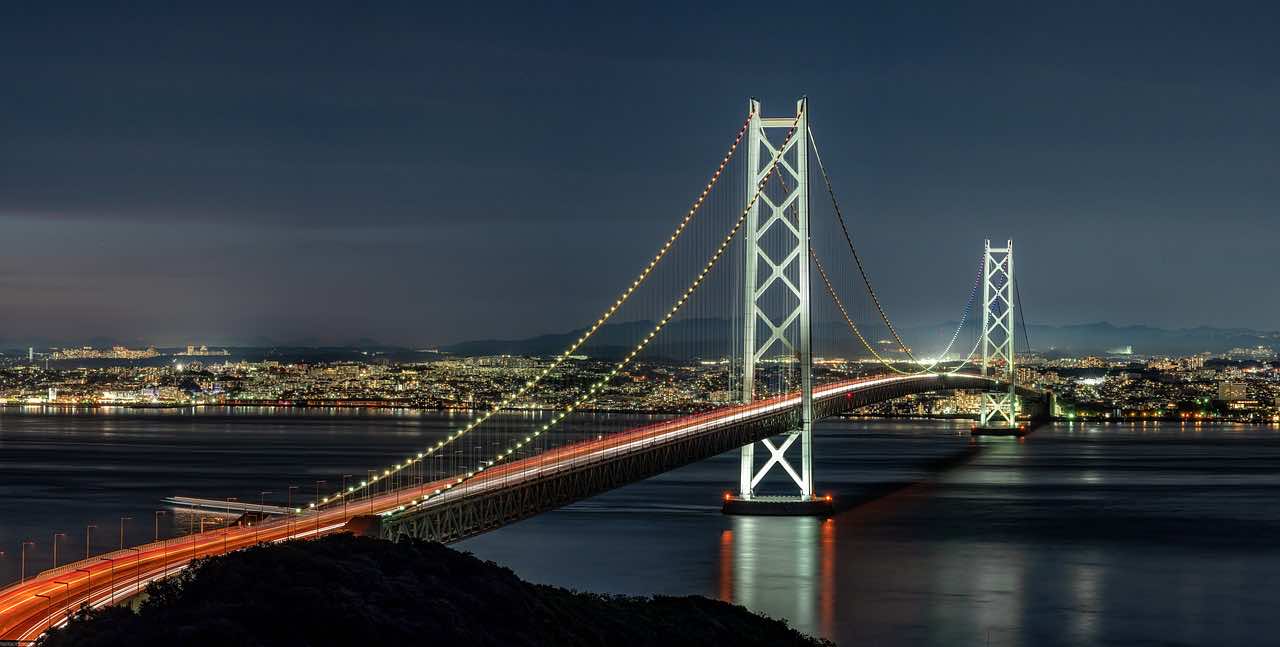 The World's Longest Suspension Bridge Akashi Kaikyo