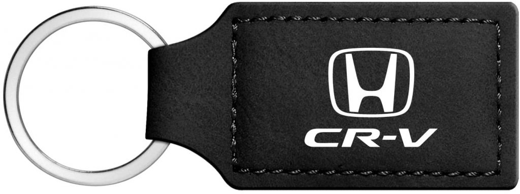 iPick Image for Honda CR-V Real Black Carbon Fiber Gunmetal Black Metal Teardrop Key Chain 