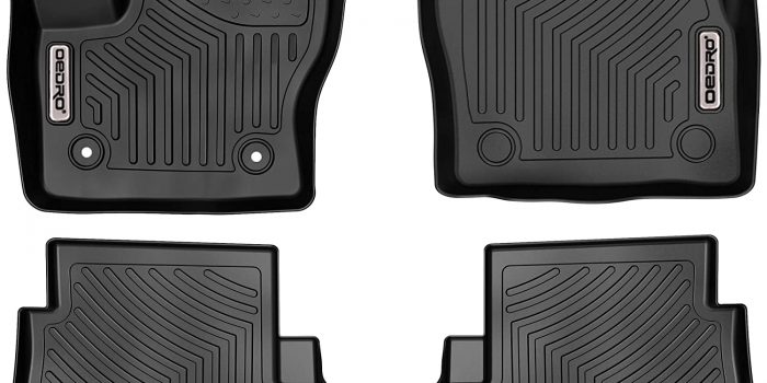 All Weather Protector 4 piece set AutoTech Zone Custom Fit Heavy Duty Custom Fit Car Floor Mat for 2013-2018 Ford Escape SUV Black