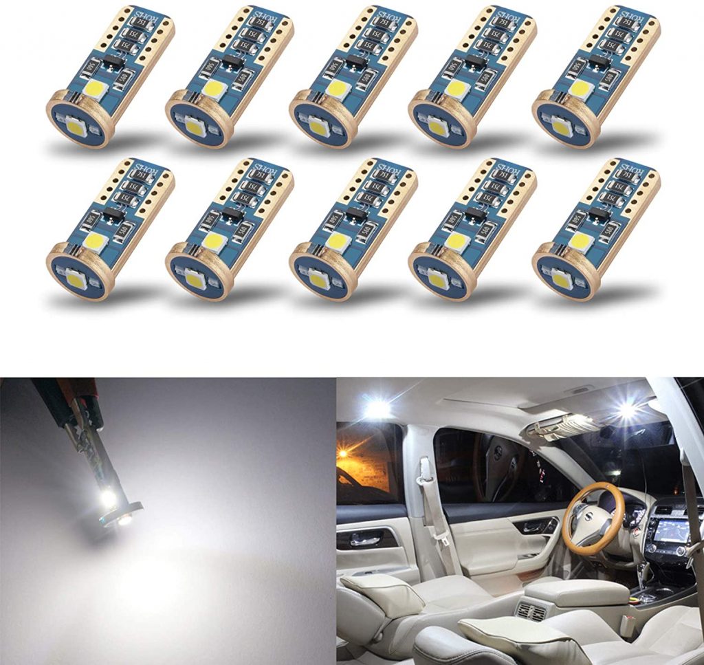 iBrightstar 9-30V Extremely Bright Low Power 168 175 194 2825 W5W T10 Wedge LED Bulbs for Rv Side Marker Lights,Xenon White 