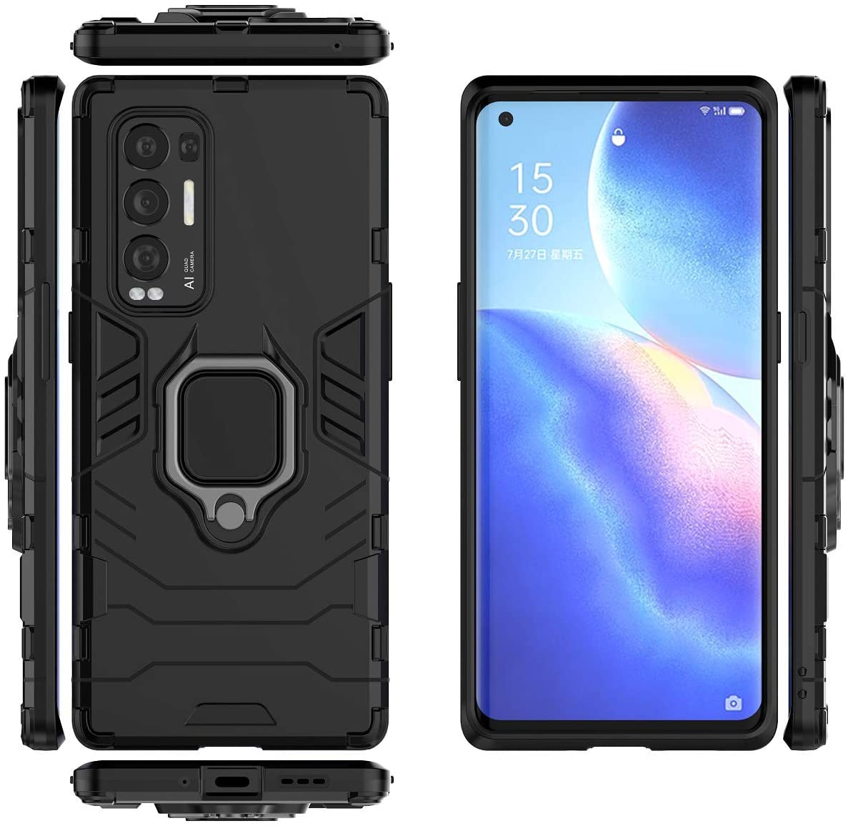 Mixroom - Cover Custodia Back Case In TPU Silicone Morbida Per Oppo Find X3 Neo Fantasia Babbo Natale E La Renna U867