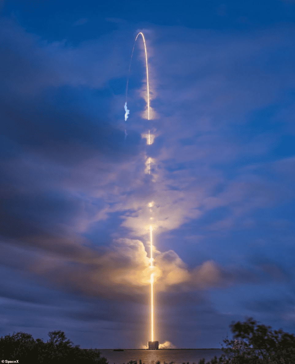 SpaceX Rocket Launch Forms Spectacular Bloom Of Light Over T