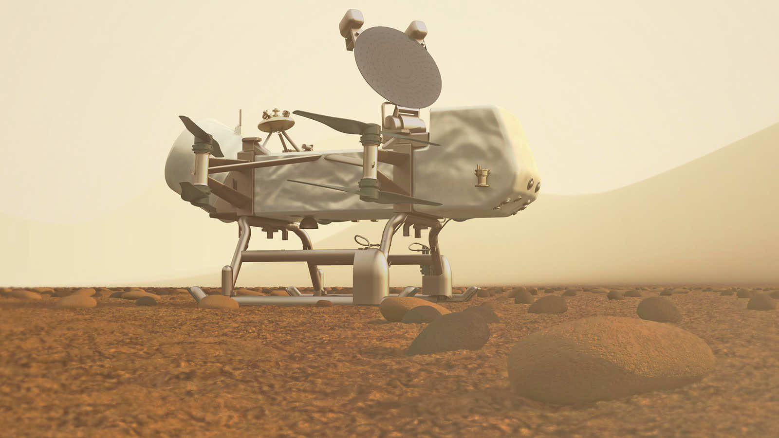 NASA stuurt in 2027 een helikopter naar Saturnusmaan Titan