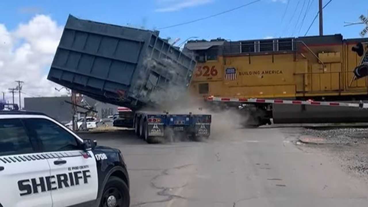 Watch A Train Hit A Truck And Toss 50,000lbs Of Cargo Like A