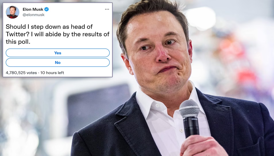 Elon Musk Set Up A Twitter Poll Asking If He Should Step Dow